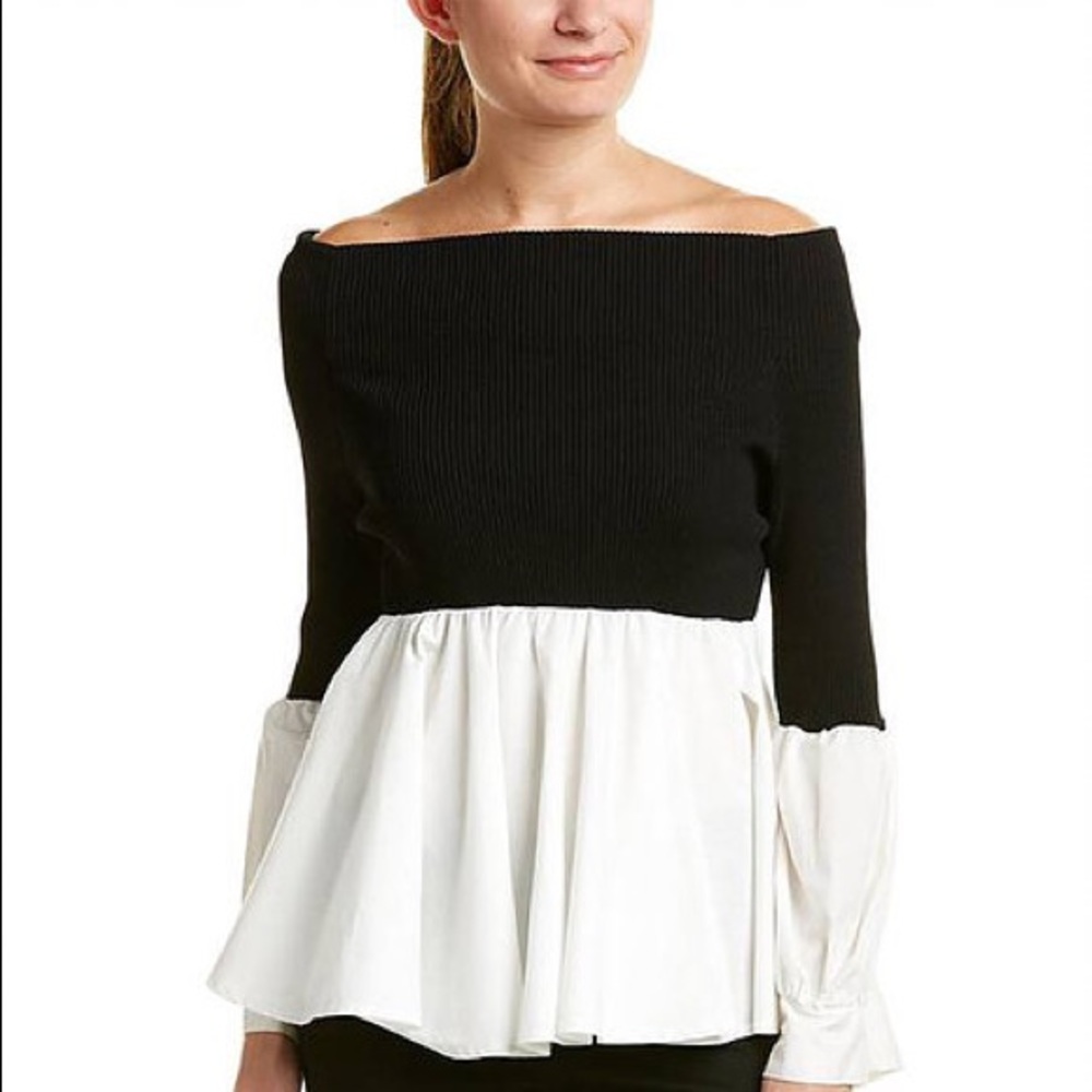 Off the shoulder bell sleeve
